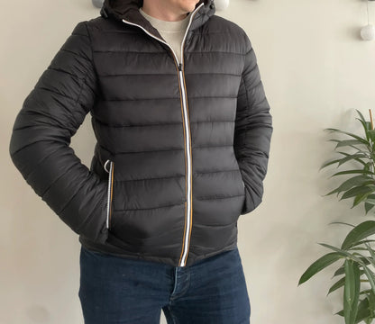 Doudoune à capuche HOMME courte imperméable et réversible matelassé noir Le Petit Placard