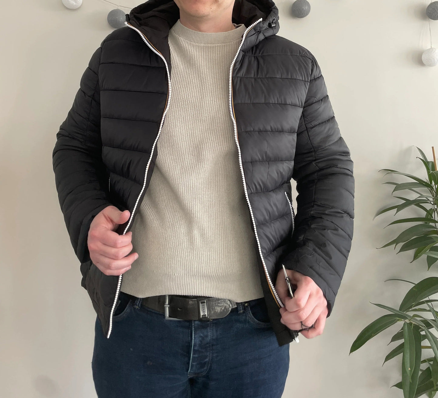 Doudoune à capuche HOMME courte imperméable et réversible matelassé noir Le Petit Placard