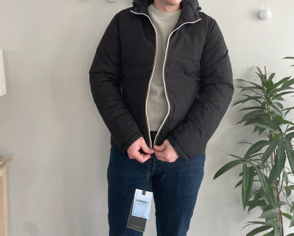Doudoune à capuche HOMME courte imperméable et réversible matelassé noir Le Petit Placard