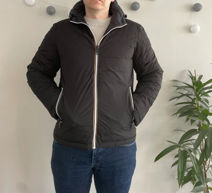 Doudoune à capuche HOMME courte imperméable et réversible matelassé noir Le Petit Placard