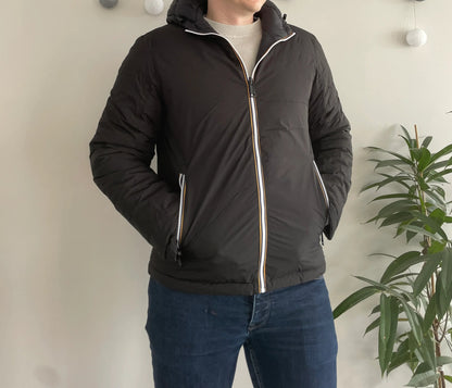 Doudoune à capuche HOMME courte imperméable et réversible matelassé noir Le Petit Placard