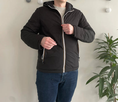 Doudoune à capuche HOMME courte imperméable et réversible matelassé noir Le Petit Placard