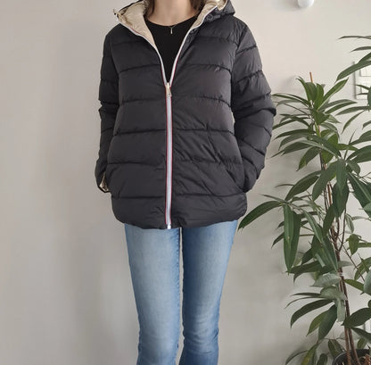 Doudoune manteau imperméable court réversible matelassé noir doré Le Petit Placard