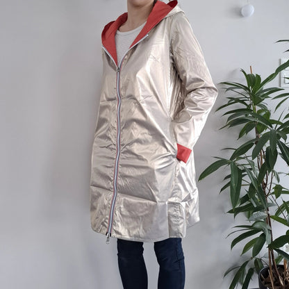 Laura Jo - Imperméable réversible long sans garnissage ouate couleur corail/doré Le Petit Placard