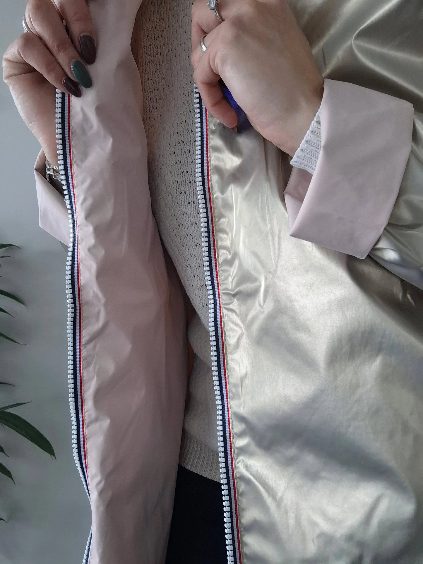 Laura Jo - Imperméable réversible long sans garnissage ouate couleur rose nude/doré Le Petit Placard