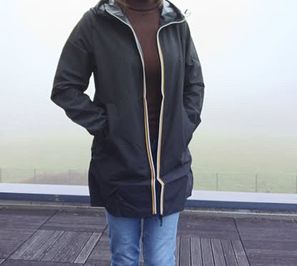 Melya Melody - Manteau mi long sous les fesses léger imperméable sans doublure noir Le Petit Placard