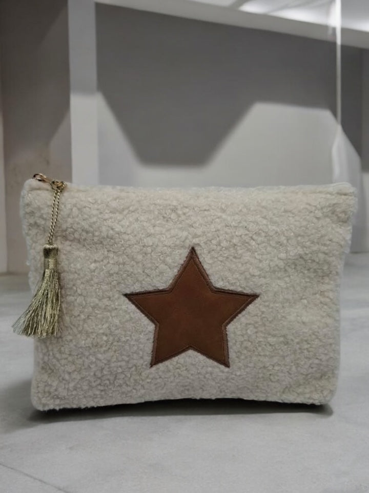 Pochette blanche avec une étoile marron Le Petit Placard