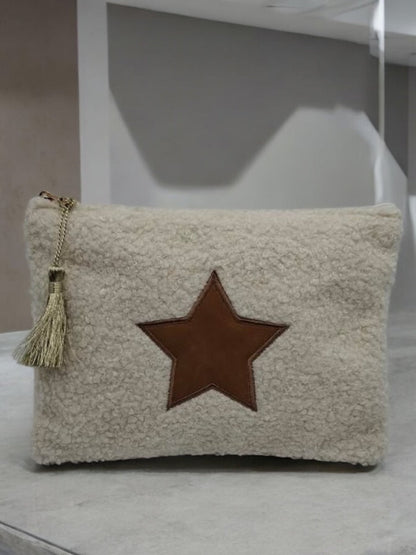 Pochette blanche avec une étoile marron Le Petit Placard