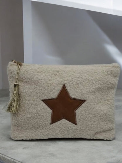 Pochette blanche avec une étoile marron Le Petit Placard