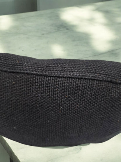 Sac banane en jute noir 1 poche doubles curseurs Le Petit Placard