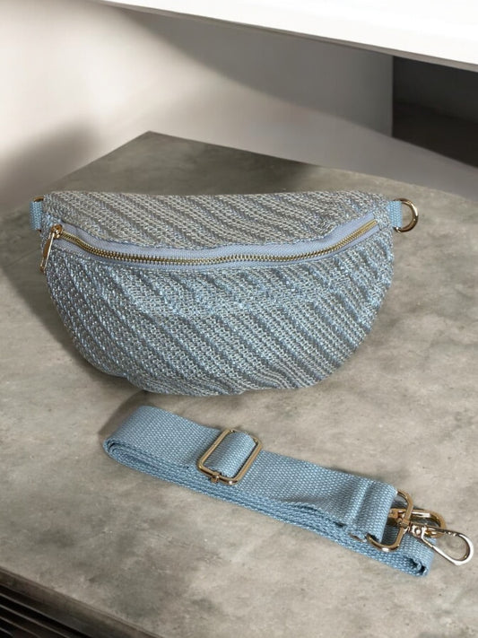 Sac banane Jade & Clarisse effet tressé couleur Argent Le Petit Placard