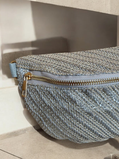 Sac banane Jade & Clarisse effet tressé couleur Argent Le Petit Placard