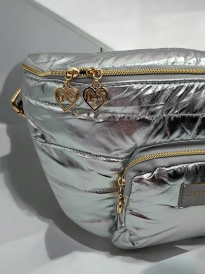 Sac Banane Matelassé Argenté 2 Poches – La Petite Cachottière Paris Le Petit Placard