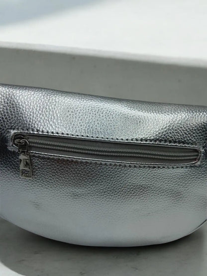 Sac banane simili cuir blanc argenté rosé Le Petit Placard