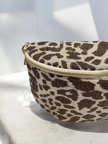 Sac banane tissu pailleté léopard marron chocolat beige Le Petit Placard