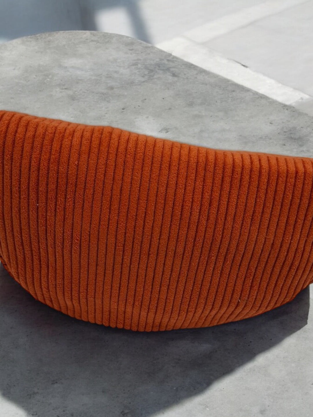 Sac banane velours côtelé 2 poches sangle fantaisie couleur Brique terracotta Le Petit Placard