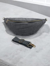 Sac banane velours côtelé couleur Gris
