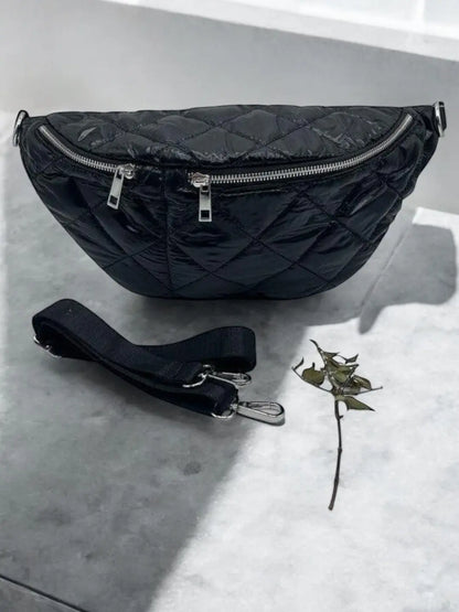 Sac banane XL matelassé effet doudoune couleur Noir Le Petit Placard