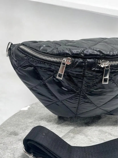 Sac banane XL matelassé effet doudoune couleur Noir Le Petit Placard
