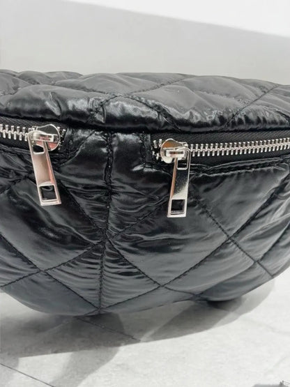 Sac banane XL matelassé effet doudoune couleur Noir Le Petit Placard