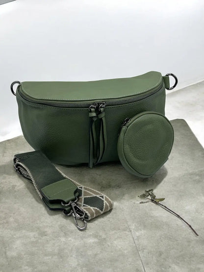Sac banane XL simili cuir kaki avec porte monnaie Le Petit Placard