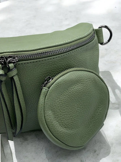 Sac banane XL simili cuir kaki avec porte monnaie Le Petit Placard