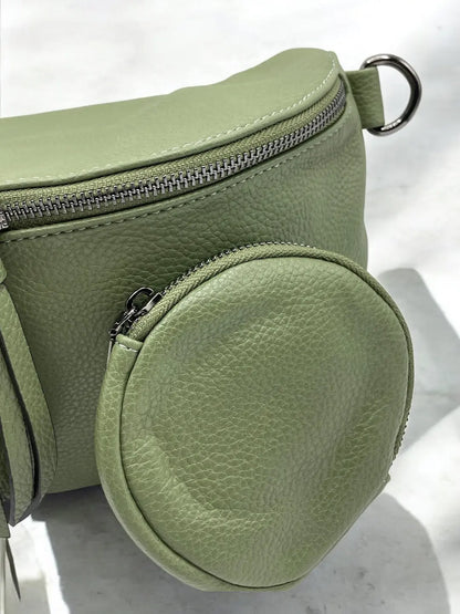 Sac banane XL simili cuir kaki avec porte monnaie Le Petit Placard