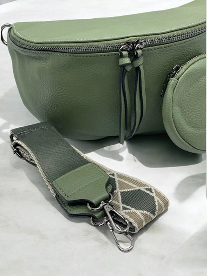 Sac banane XL simili cuir kaki avec porte monnaie Le Petit Placard