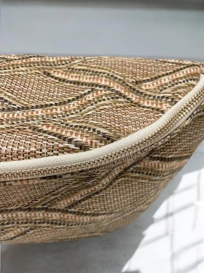Sac banane XL tressé paille taupe beige Le Petit Placard
