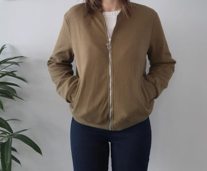 Veste bombers réversible femme – Kaki uni & motif liberty rose | Sarah John