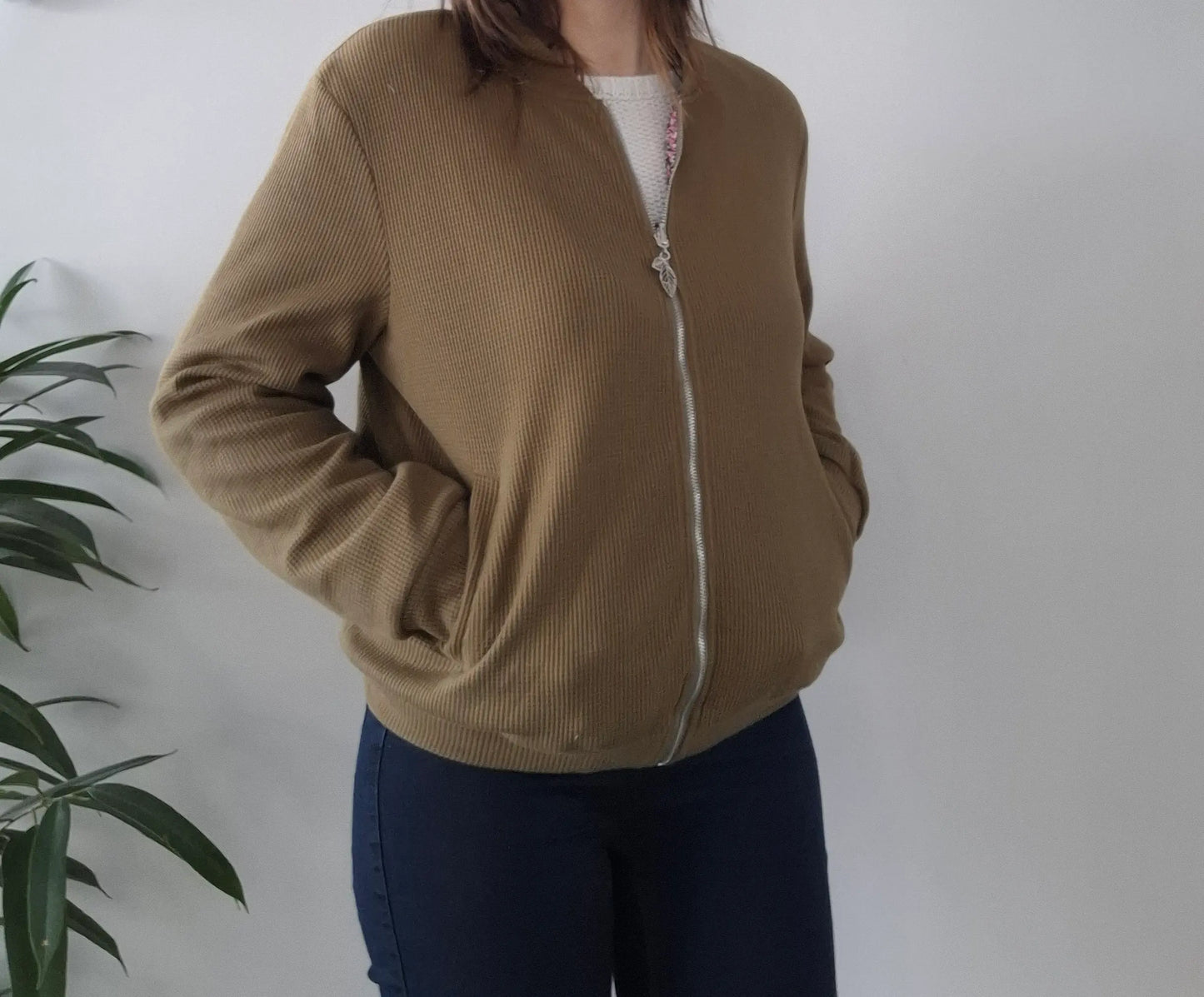 Veste bombers réversible femme – Kaki uni & motif liberty rose | Sarah John