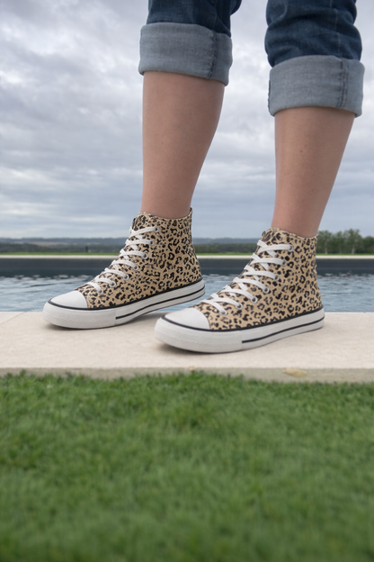 cote droit baskets leopard montantes