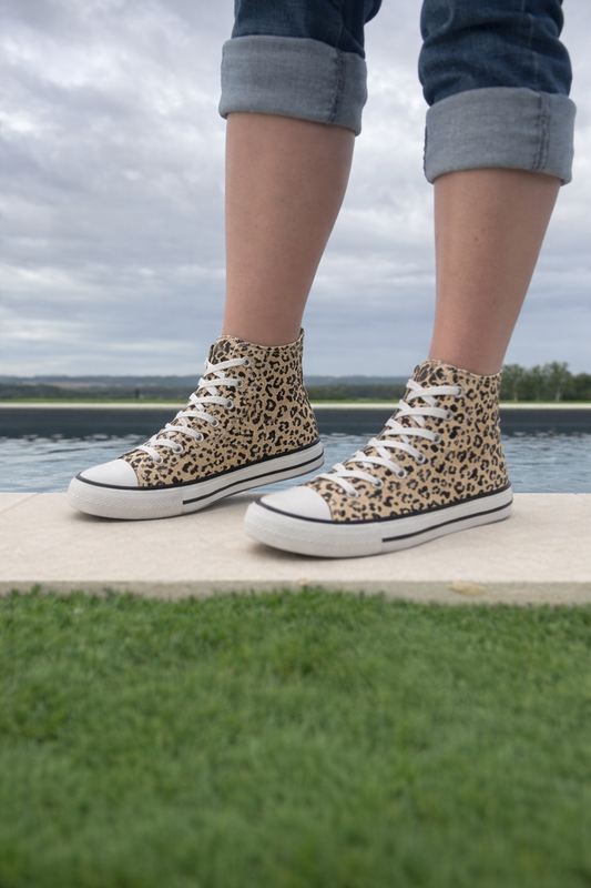 cote droit baskets leopard montantes