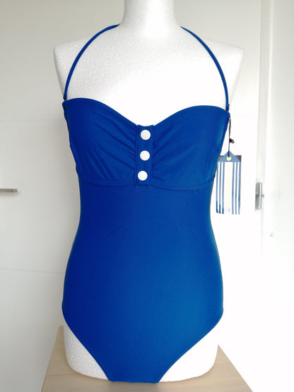 Maillot de Bain 1 Pièce Bleu Bustier bretelles amovibles Petit Bateau - Le Petit Placard