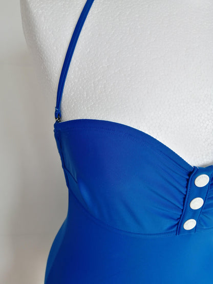 Maillot de Bain 1 Pièce Bleu Bustier bretelles amovibles Petit Bateau - Le Petit Placard