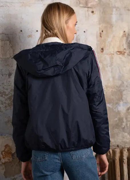 Manteau court fourré Bleu Marine Marque Laura Jo - Le Petit Placard