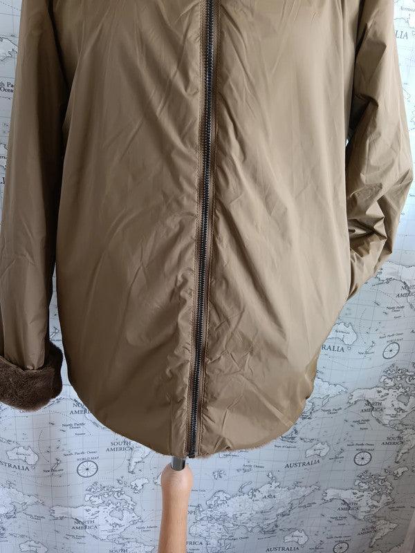 Manteau court réversible fourré imperméable camel marque Laura Jo - Le Petit Placard