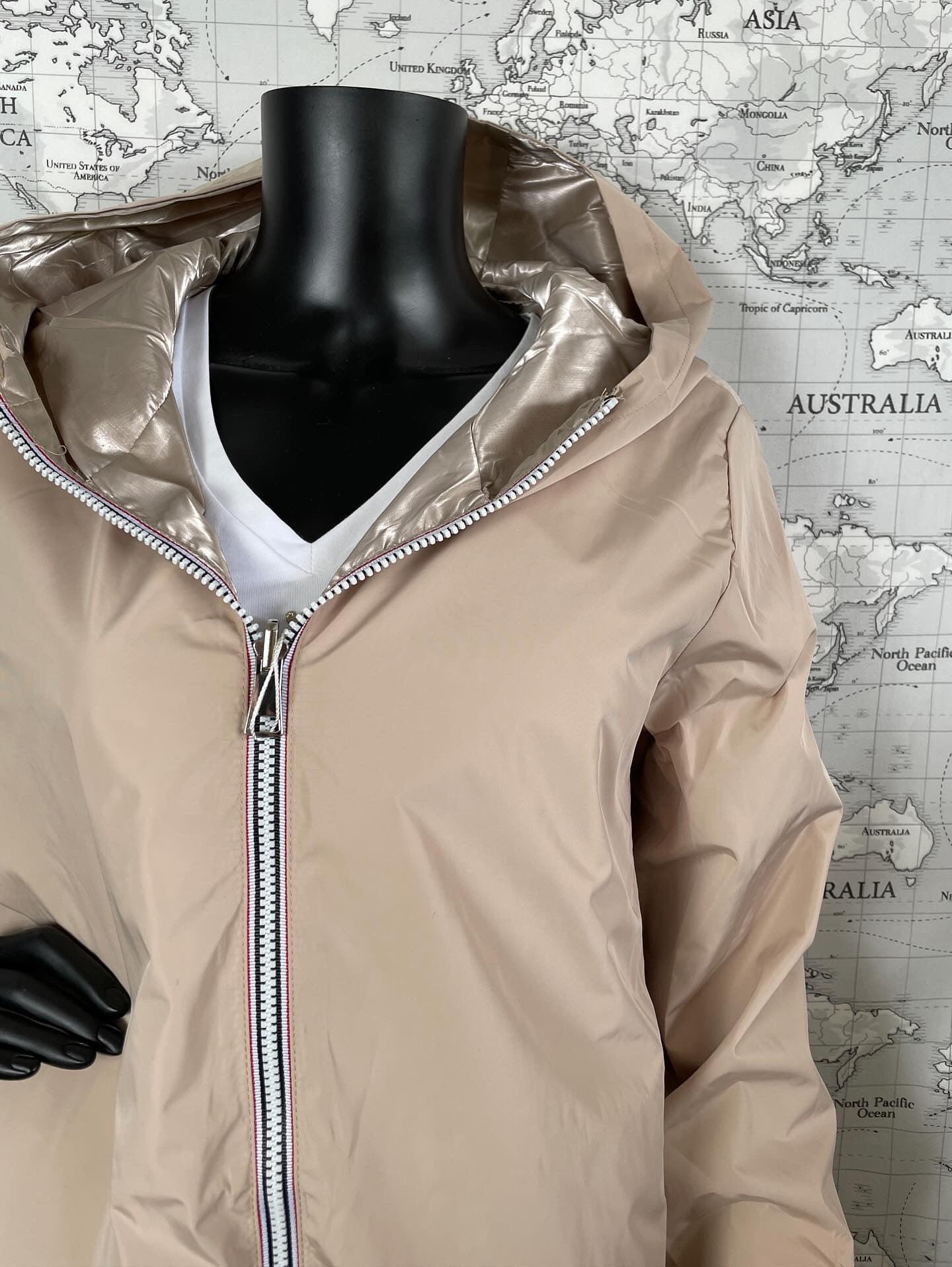 Manteau long réversible imperméable Melya Melody beige doré - Le Petit Placard