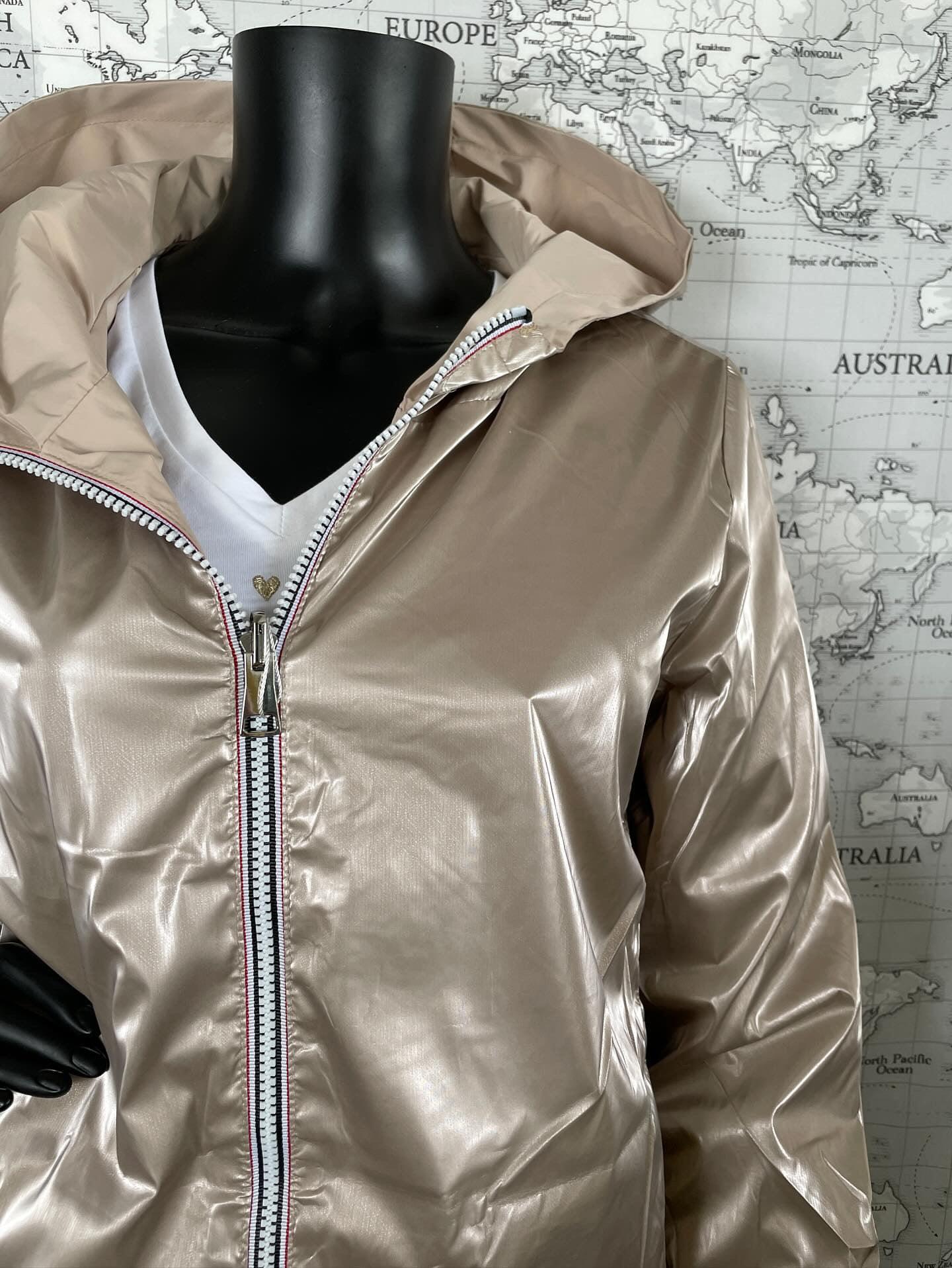 Manteau long réversible imperméable Melya Melody beige doré - Le Petit Placard