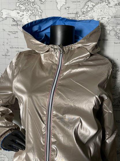 Manteau long réversible imperméable Melya Melody bleu doré - Le Petit Placard