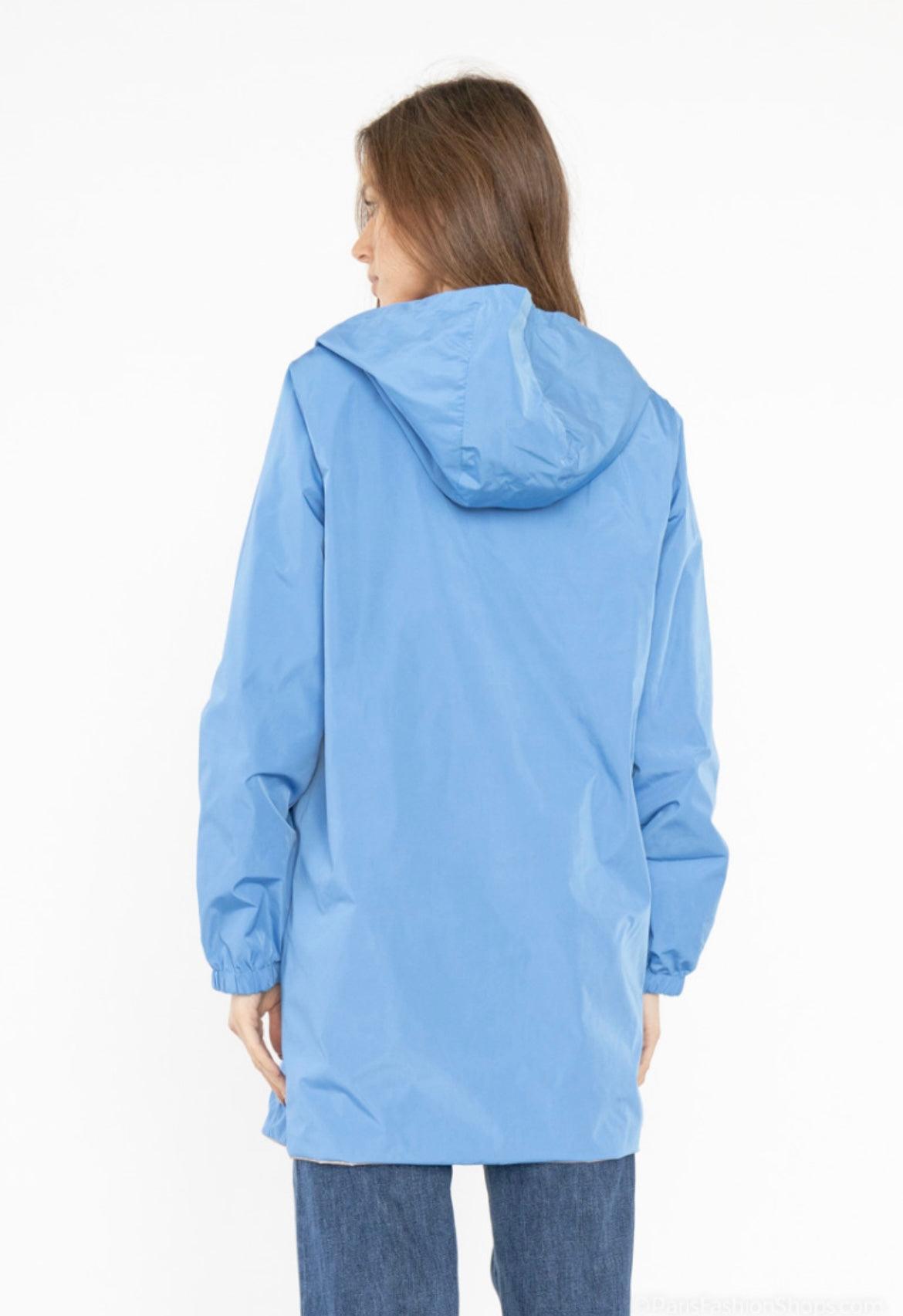 Manteau long réversible imperméable Melya Melody bleu doré - Le Petit Placard