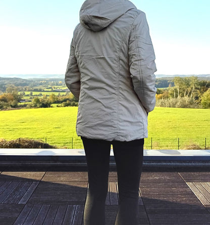 Melya Melody - Manteau court fourré imperméable légerement cintré beige Melya Melody