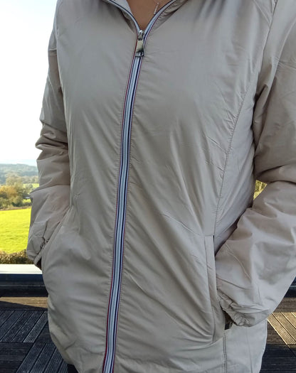 Melya Melody - Manteau court fourré imperméable légerement cintré beige Melya Melody