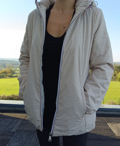 Melya Melody - Manteau court fourré imperméable légerement cintré beige Melya Melody