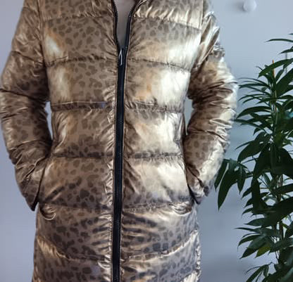 Melya Melody - Manteau long réversible et imperméable matelassé noir/léopard - Le Petit Placard