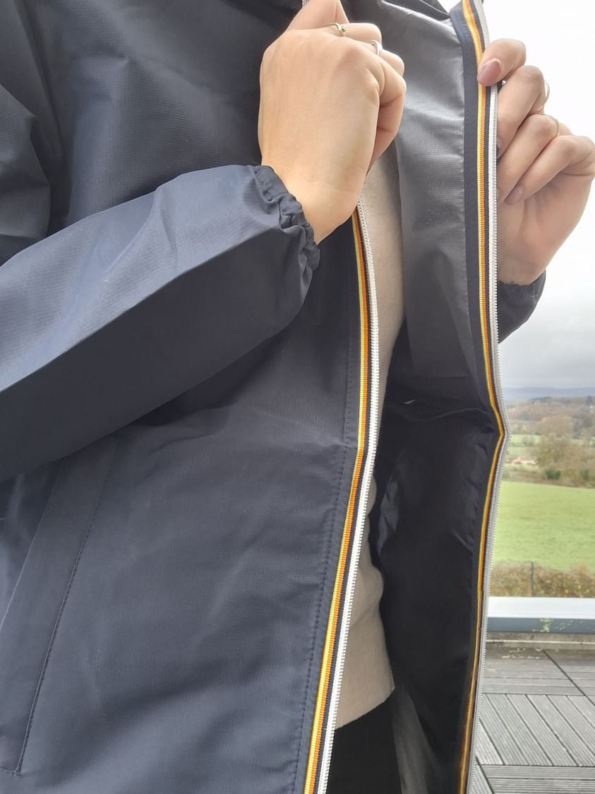 Melya Melody - Manteau mi long sous les fesses léger imperméable sans doublure bleu marine Melya Melody