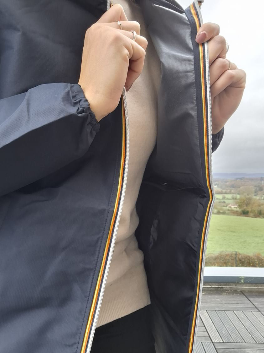 Melya Melody - Manteau mi long sous les fesses léger imperméable sans doublure bleu marine Melya Melody
