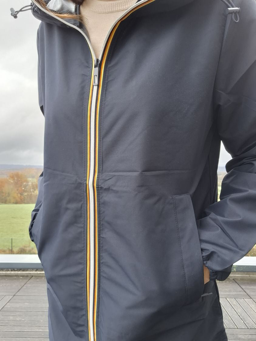 Melya Melody - Manteau mi long sous les fesses léger imperméable sans doublure bleu marine Melya Melody