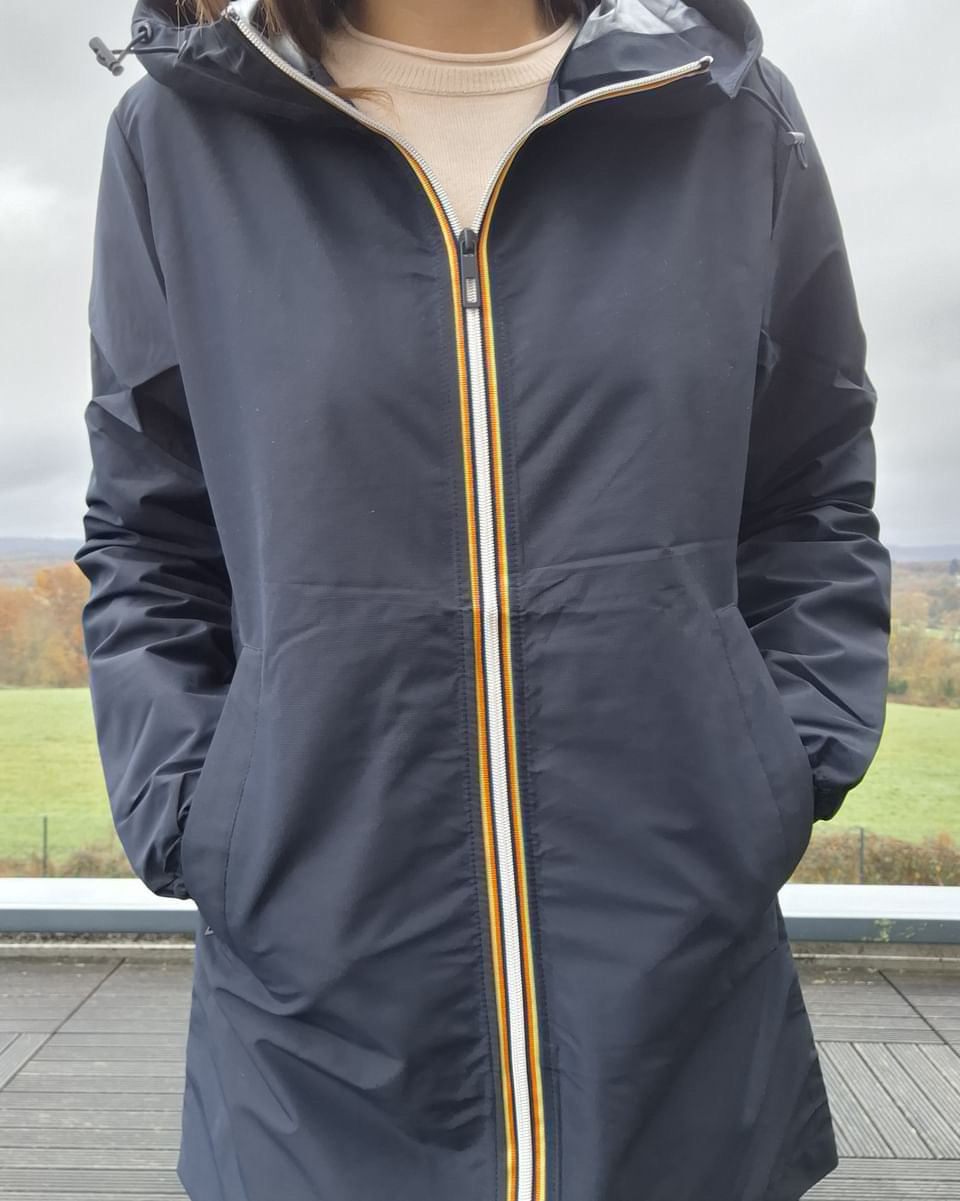 Melya Melody - Manteau mi long sous les fesses léger imperméable sans doublure bleu marine Melya Melody