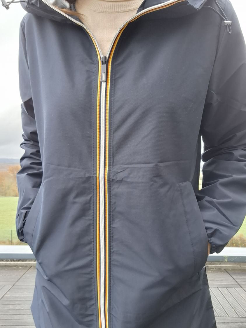Melya Melody - Manteau mi long sous les fesses léger imperméable sans doublure bleu marine Melya Melody